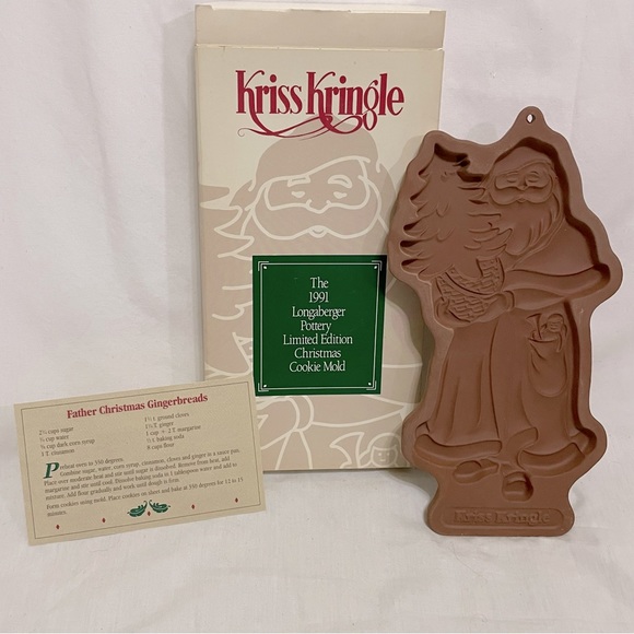 Vintage Kriss Kringle 1991 Longaberger Pottery Cookie Mold - Picture 1 of 5